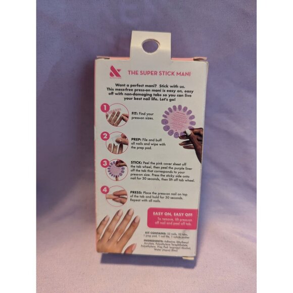 Olive & June Press-On Nails The Super Stick Mani Short Cat Eye Linear Hearts Off - Picture 2 of 2